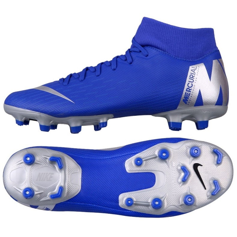 Buty piłkarskie Nike Mercurial Superfly 6 Academy FG/MG M AH7362-400 niebieskie wielokolorowe