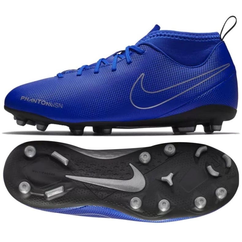Buty piłkarskie Nike Phantom Vsn Club Df Fg Mg Jr AO3288-400 niebieskie wielokolorowe