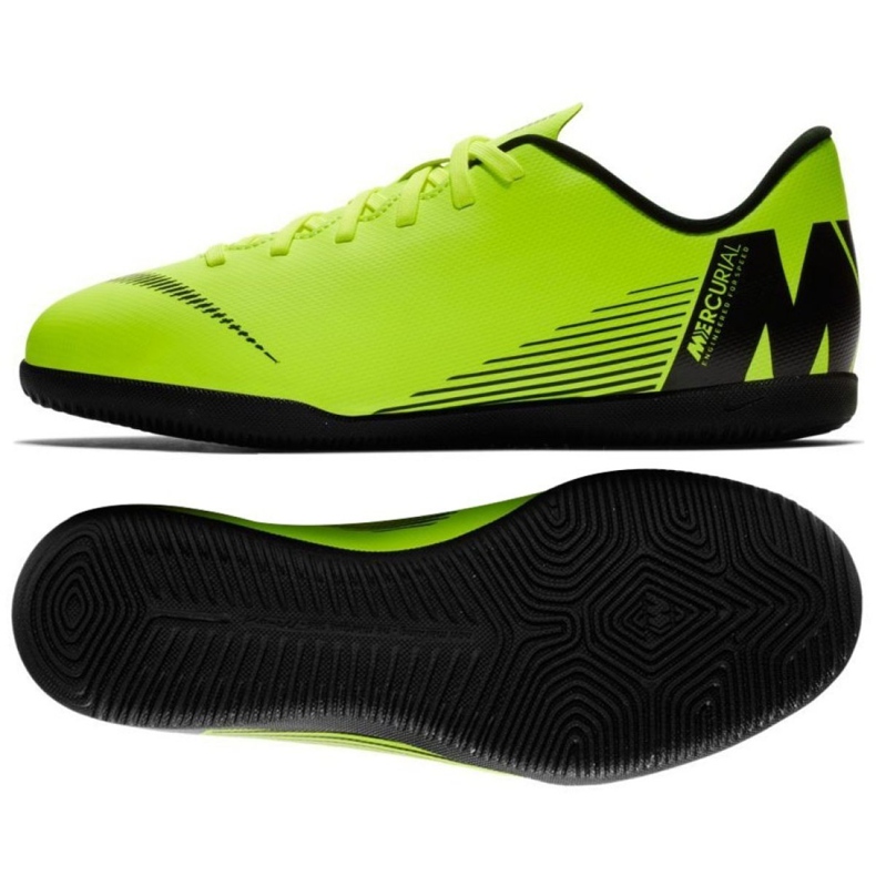 Buty halowe Nike Mercurial Vapor X 12 Club Ic Jr AH7354-701 zielone zielone