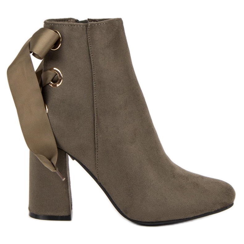 Ideal Shoes Seksowne Botki Na Słupku szare