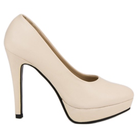 J. Star Seksowne Szpilki Na Platformie brązowe