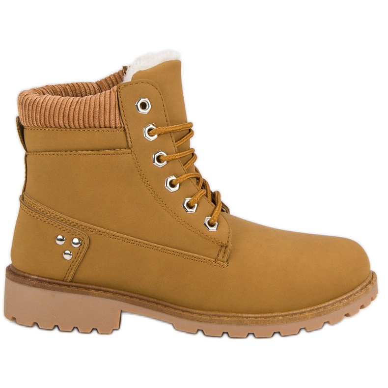 Camelowe Ocieplane Traperki brązowe