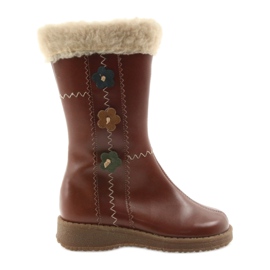 Zawadka Kozaczki dziewczęce z futrem Zawatka brąz brązowe