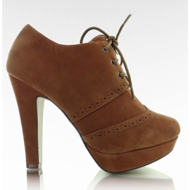 Półbuty na słupku MJ703 camel brązowe