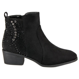Nio Nio Czarne Botki Z Kryształkami
