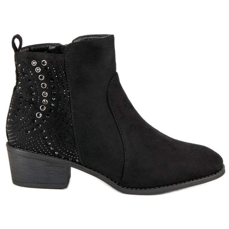 Nio Nio Czarne Botki Z Kryształkami