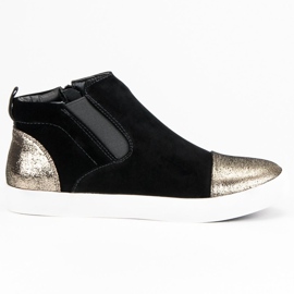 J. Star Eleganckie Trampki Damskie czarne żółte