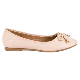 Pudrowe Baleriny Z Kokardką różowe