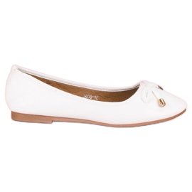 Białe Baleriny Z Kokardką