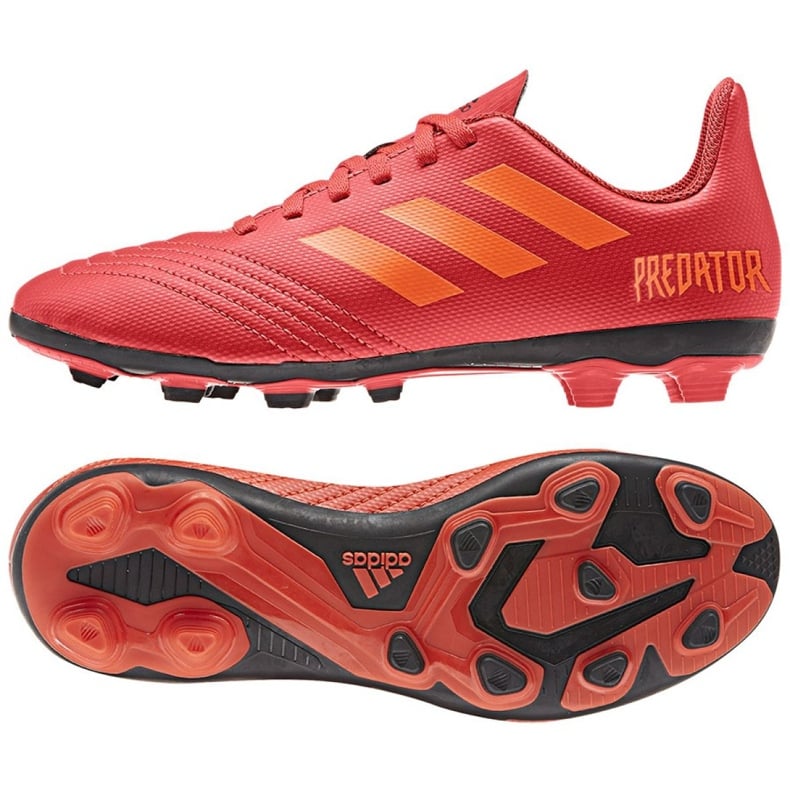 Buty piłkarskie adidas Predator 19.4 FxG Jr CM8541 czerwone wielokolorowe