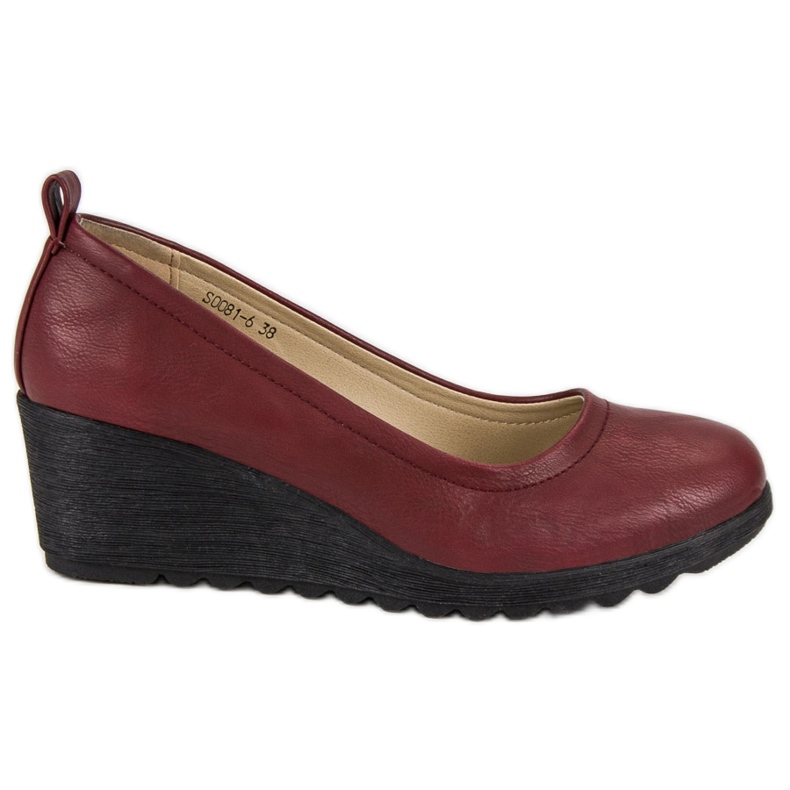 J. Star Czerwone Czółenka Na Koturnie