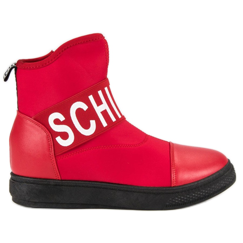 Bestelle Modne Wysokie Trampki białe czerwone