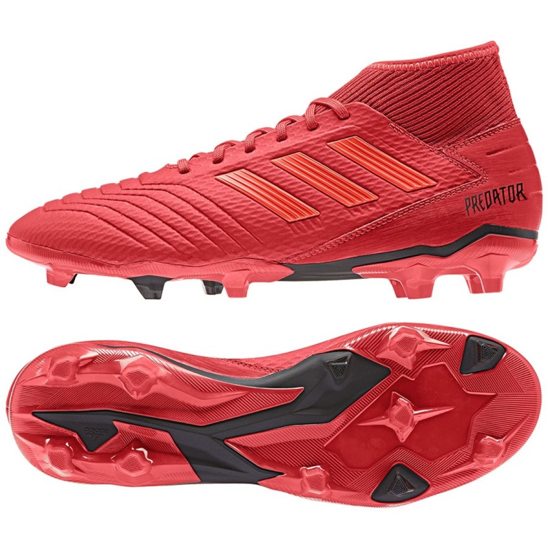 Buty piłkarskie adidas Predator 19.3 Fg M BB9334 czerwone wielokolorowe