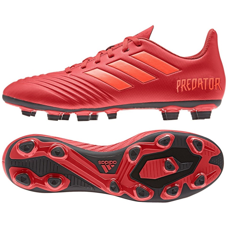 Buty piłkarskie adidas Predator 19.4 FxG M D97970 czerwone wielokolorowe