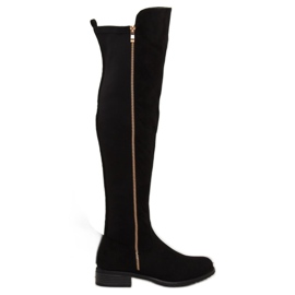 Muszkieterki z elastyczną cholewką czarne DA01P Black