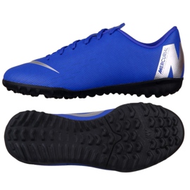 Buty piłkarskie Nike Mercurial VaporX 12 Academy Gs Tf Jr AH7342-400 niebieskie niebieskie