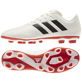 Buty piłkarskie adidas Nemeziz 18.4 FxG M D97992 białe wielokolorowe