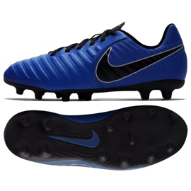 Buty piłkarskie Nike Jnr Tiempo Legend 7 Club Mg Jr AO2300-400 niebieskie wielokolorowe