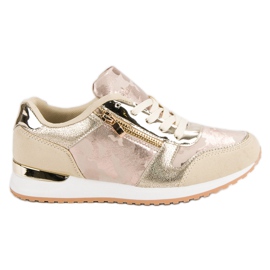 Buty Sportowe Z Ozdobnym Suwakiem żółte różowe