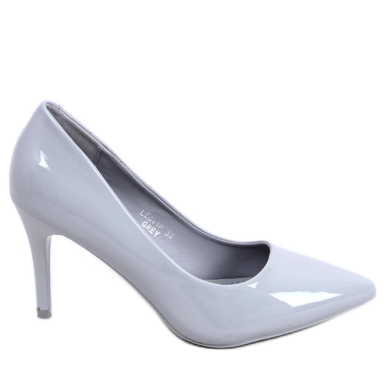 Czółenka na szpilce szare LE011P-ST Grey