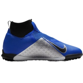 Buty piłkarskie Nike Phantom Vsn Academy Df Tf Jr AO3292-400 niebieskie niebieskie