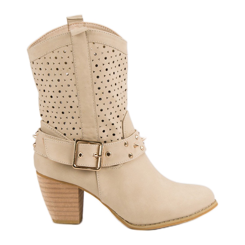 Mazzoni Ażurowe Botki brązowe