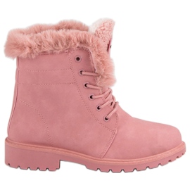 Różowe Traperki Z Futerkiem