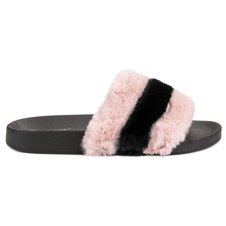 Seastar Klapki Z Futerkiem różowe