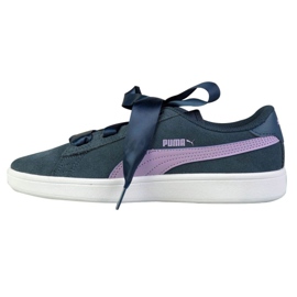 Buty Puma Smash v2 Ribbon Jr 366003 03 granatowe