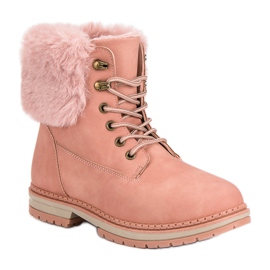 SDS Różowe Trapery Z Futerkiem