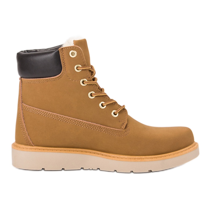 Traperki Na Platformie brązowe