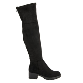 Super Me Muszkieterki Na Platformie czarne