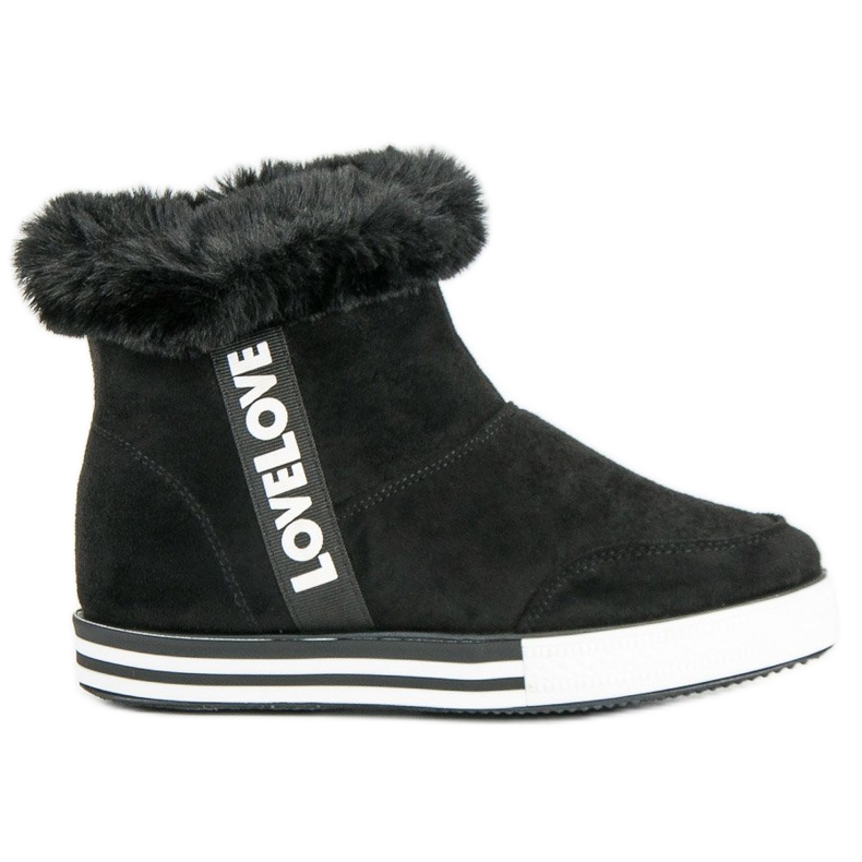 Ideal Shoes Ocieplane Wysokie Trampki czarne