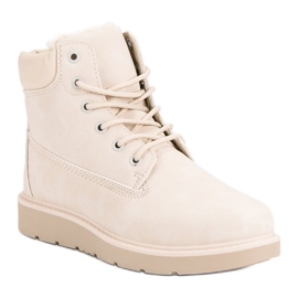 Traperki na platformie brązowe