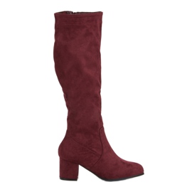 Nio Nio Klasyczne Bordowe Kozaczki czerwone