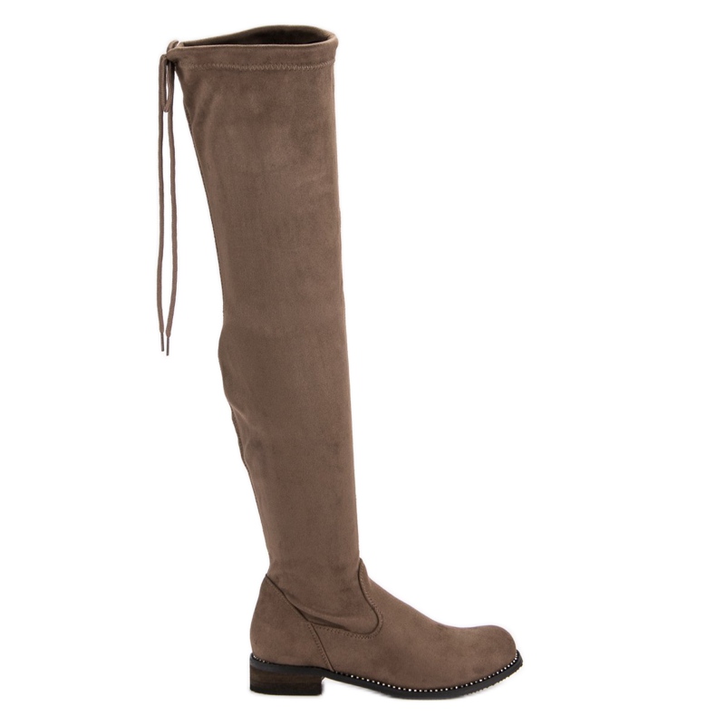 Super Me Modne Kozaki Nad Kolano brązowe