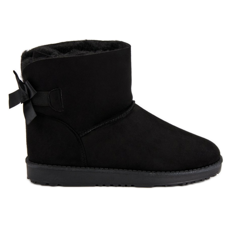 Queentina Czarne mukluki z kokardką