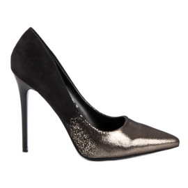 Small Swan Seksowne szpilki czarne żółte