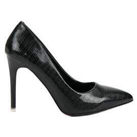 Lakierowane Czarne Szpilki