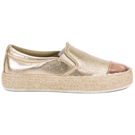 Modne Złote Trampki złoty