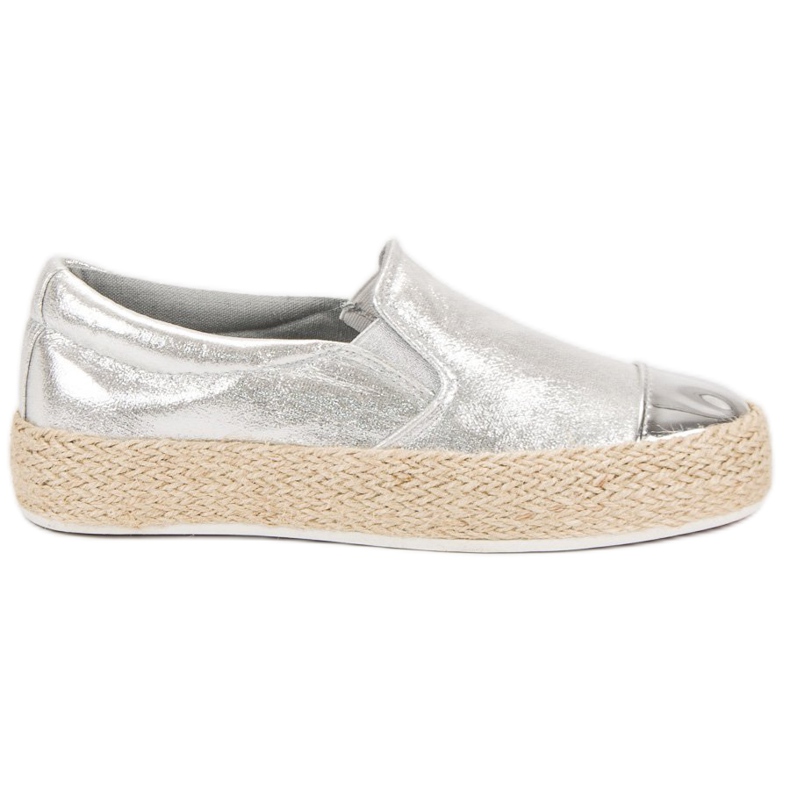 Modne Srebrne Trampki szare