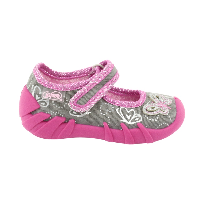 Befado obuwie dziecięce 109P178 szare różowe