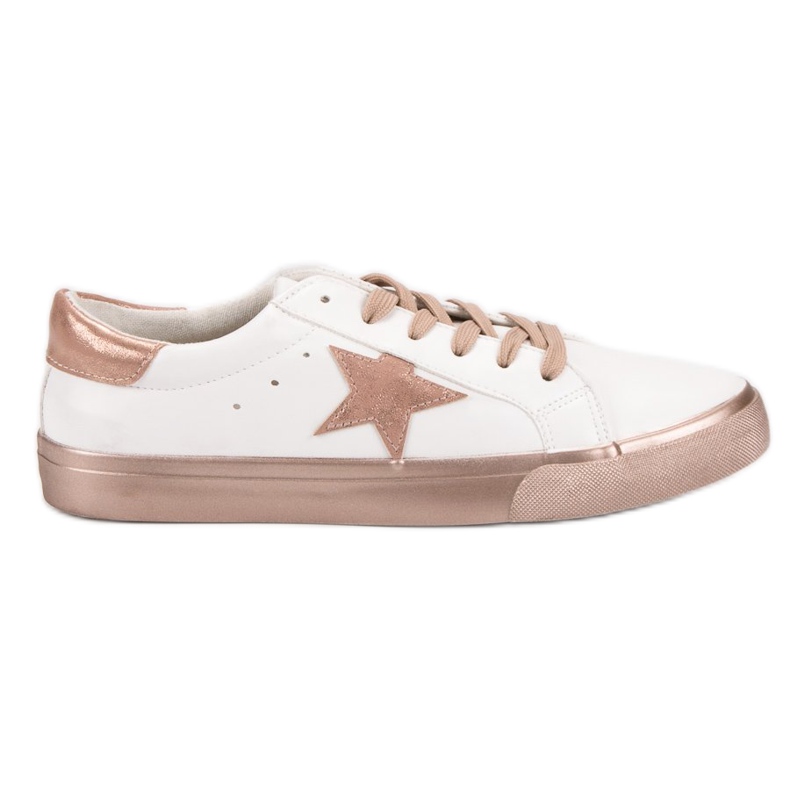 Stylowe Niskie Trampki białe żółte