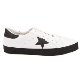 Modne Niskie Trampki białe czarne