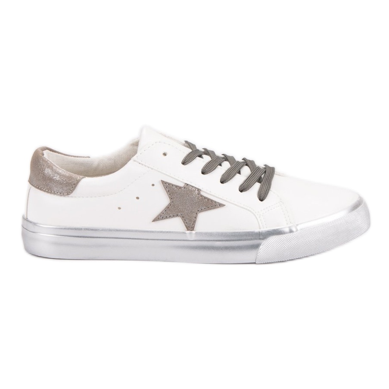 Stylowe Niskie Trampki białe wielokolorowe