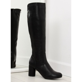 Kozaki na obcasie czarne A-11 black II-GAT