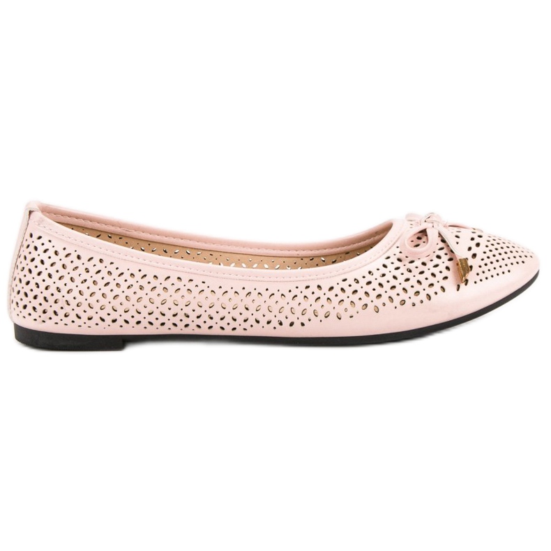 Ażurowe Baleriny różowe