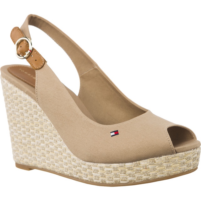 Tommy Hilfiger Iconic Elena Basic Sling Back 068 Cobblestone beżowy