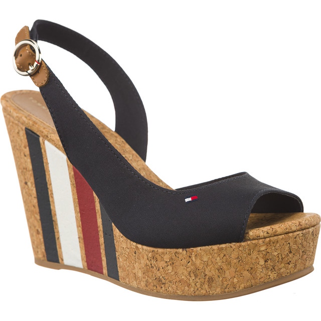 Tommy Hilfiger Wedge With Printed Stripes 403 Midnight czarne