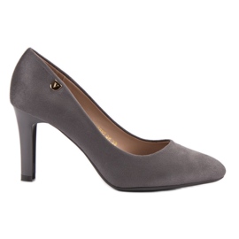 Zamszowe Szpilki VINCEZA szare